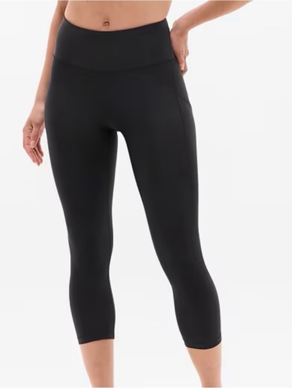 Women's Black Athleta Interval Stash Capri Size SP